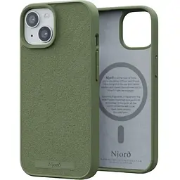 Чохол-накладка Njord Suede MagSafe Case Olive для iPhone 15