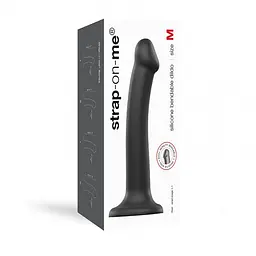 Фалоімітатор Strap-On-Me Bendable Double Density M 18 см чорний - мініатюра 5