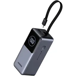 УМБ Ugreen 20000mAh 130W PD/QC, USB-A, USB-С In/Out with built-in USB-C cable (PB723) Gray - мініатюра 2