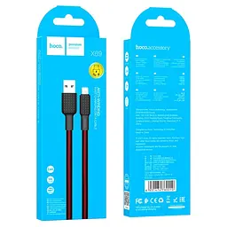 Кабель Hoco X69 Pisces Cable USB to Lightning 2,4A 1m Black - Red - мініатюра 2