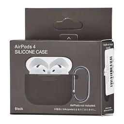 Чохол Silicone Case 1,2mm for AirPods 4 Black - мініатюра 2