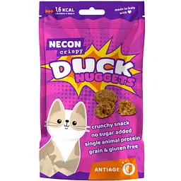 Ласощі для котів функціональні Necon Cripsy Cat Duck Nuggets Antiage 85 г