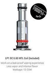 Змінний випаровувач Smok LP1 Coil DC MTL - 0.8 Ом (co0339) - мініатюра 2