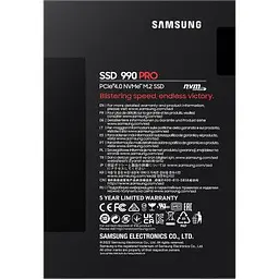 Накопичувач SSD M.2 2280 4TB 990 PRO Samsung (MZ-V9P4T0BW) - мініатюра 6