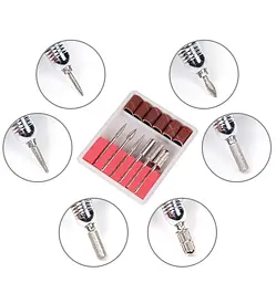 Фрезер-машинка для манікюру та педикюру з педаллю Beauty nail 9-1 DM-208 корекції штучних нігтів 6 насадок 25 т об/хв Рожева - мініатюра 5