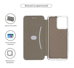 Чехол-книжка для Oscal C70, G-Case, черный, кожаный чехол-книга из экокожи (PU) и TPU, с магнитом, с подставкой и вместительным кардхолдером, противоударный, защита всего корпуса, ArmorStandart (ARM71966) - мініатюра 3