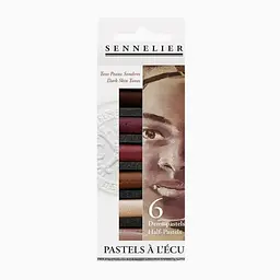 Набір сухої пастелі Sennelier, Dark Skin Tones, 6 1/2 кольорів, картон
