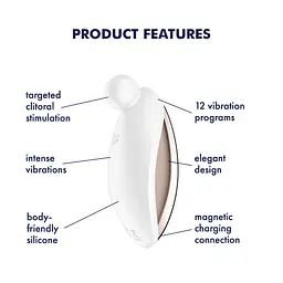 Вібратор для зовнішньої стимуляції Satisfyer Spot On 2 White, дуже потужний, гнучкий відросток - мініатюра 6