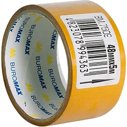 Клейка стрічка Buromax двохстороння на поліпропіленовій основі 48 мм х 5 м (BM.7509)м - мініатюра 2