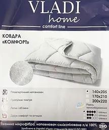 Ковдра стьобана 300 г/м2 Vladi 200х220 біла - мініатюра 2