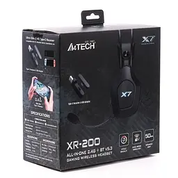 Навушники бездротові XR-200, Black, Bluetooth 5.3 / USB 2.4GHz / 3.5 мм A4Tech teh0028014 - мініатюра 7