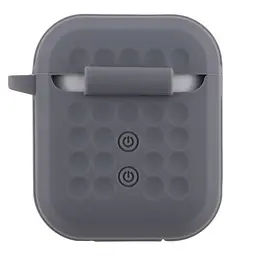 Футляр із карабіном Fashion Silicone Case Airpods 1/Airpods 2 Grey (35263_3345610) - мініатюра 4