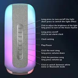Акумуляторний нічник G-Smart N70 RGB з годинником та Bluetooth колонкою (Білий) - мініатюра 7
