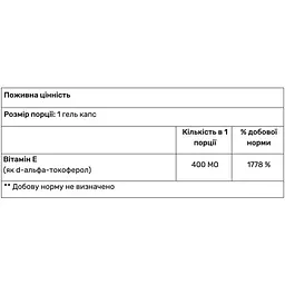 Вітамін Е Haya Labs Vitamin E 400 МО 100 гель капсул - мініатюра 2