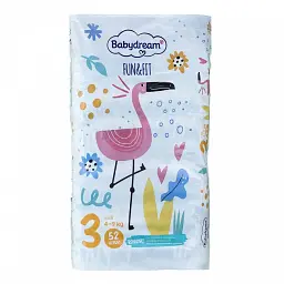 Підгузники Babydream FUN&FIT Розмір 3 midi, Вага 4-9 кг, 52 шт