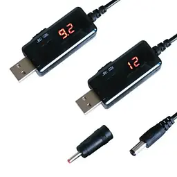 Кабель для роутера USB 5V to DC 9V-12V 3.5/5.5×2.1 для підключення до PowerBank - мініатюра 2