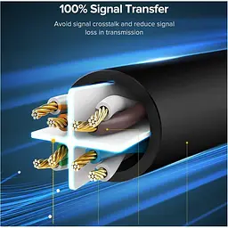 Патч-корд Ugreen NW102 Cat 6 U/UTP Lan Flat Cable 10m Black (20164) [165436] - мініатюра 6