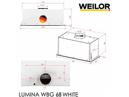 Вытяжка встроенная WEILOR LUMINA WBG 68 WHITE - миниатюра 8