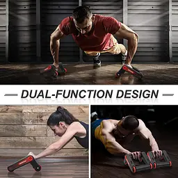 Ролери для фітнесу та спорту Lutino Wheel rollers push up Bars Workout - мініатюра 2