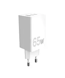 Мережевий зарядний пристрій Sigma mobile X-power 65W GaN, PD, QC (2xUSB-C + 1xUSB-A) Білий (PS65-01) - мініатюра 8
