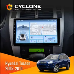 Штатна магнітола Hyundai Tucson 2005-2010 Black Cyclone C10-012 4x64, DSP, 4G Cyclone (НФ-00008783)
