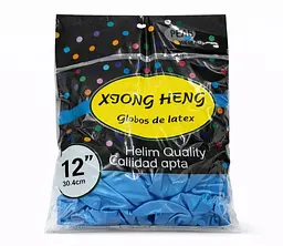 Повітряні надувні кулі XIONG HENG набір 12 дюймів 100 шт. товари атрибутика для свята Синій - мініатюра 2