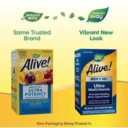 Мультивітаміни для чоловіків Nature's Way Alive! Once Daily Men's 50+ Multi-Vitamin 60 таблеток - мініатюра 4
