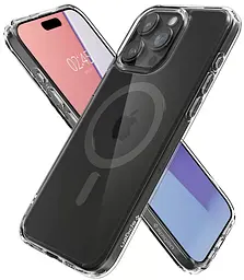 Оригінальний прозорий чохол для iPhone 15 PRO (6.1") Spigen Ultra Hybrid MagSafe Graphite ACS06716 MagFit - мініатюра 5