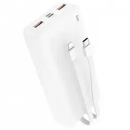 Powerbank BOROFONE BJ57A зі швидким заряджанням 22.5W 20000 mAh + кабелі Type-C/Lightning Білий - мініатюра 2