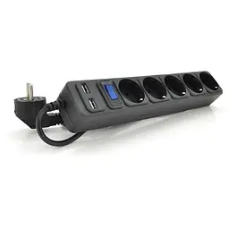 Мережевий фільтр живлення Merlion 5 розеток, 1,8 м + 2*USB (B518U)