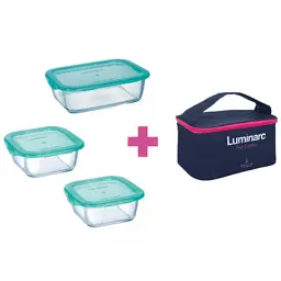 Пищевой контейнер Luminarc Keep'n Box Lagoon набор 3шт 2х380мл/820мл/+ сумка (P8001)