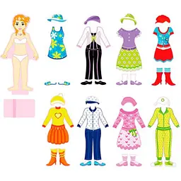 Набір магнітів Viga Toys Гардероб дівчинки (59652) - мініатюра 2