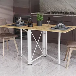 Стіл-книга трансформер Оріон 2 Ferrum-decor 750x1520x730 Білий метал ДСП Дуб Артізан 16 мм (FRD-104595)