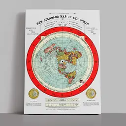 Інтер'єрна картина Карта Глісона, пласка Земля, Alexander Gleason, Flat Earth Map (1892), 85×60 см (id6151)