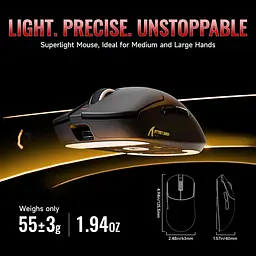 Ігрова бездротова мишка Attack Shark X8 Plus / Три режими підключення / Сенсор PAW3395PRO / 40000 DPI / Black - мініатюра 2
