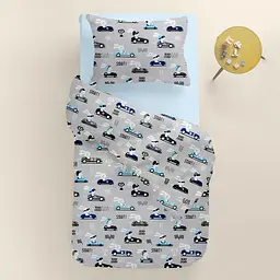 Дитяча постільна білизна в ліжечко BUNNY CS1, сірий (BunnyReadyStedyGrey_LightBlue110x160_140) - мініатюра 2