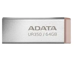Флеш-накопичувач USB 64Gb UR350, Silver/Brown, USB 3.2 Gen 1, до 100 МБ/с (UR350-64G-RSR/BG) ADATA teh0029153 - мініатюра 2