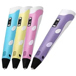 3D ручка для дітей + трафарети + 9 м кабелю Pen 2 з LCD дисплеєм в асортименті - мініатюра 2