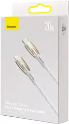 Кабель Baseus Glimmer Series Fast Charging Cable Type-C to Lightning 20W 1m CADH000002 White - мініатюра 5