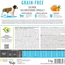 Сухий корм Brit Care Dog Grain-free Junior Large Breed для молодих собак великих порід, беззерновий з лососем, 3 кг - мініатюра 7