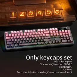 Набір кейкапів PBT Black-Pink Gradient (130+),OEM-профіль, Рожевий - мініатюра 6