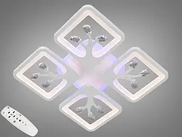 Стельова LED-люстра Diasha S8157/4WH 3color з пультом і димером, біла, 85W, 4675 lm, квадратні акрилові плафони 37×37 см - мініатюра 2