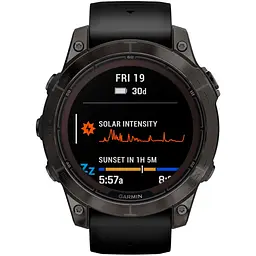 Смарт-годинник Garmin Fenix 7 Pro Sapphire Solar Edition Carbon Gray DLC Titanium with Black Band [010-02777-10] [86523] - мініатюра 2
