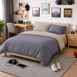 Дитяча постільна білизна MIRSON TEENAGER фланель Cappuchino/Ash grey 200х220см (2200012803622)