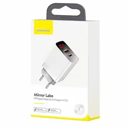Зарядний з екраном Baseus Mirror Lake Digital 2 порти USB Type-C - мініатюра 3