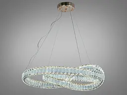 Підвісна кришталева LED-люстра Diasha D8880/600G, золота, Ø 65 см, 92 W, з пультом