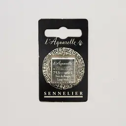 Акварельна фарба Sennelier, полукювета, S1, Сажовий чорний (Lamp black)
