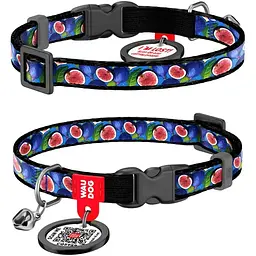 Нашийник для котів Waudog Nylon Інжир з QR паспортом XS 20-30x1 см
