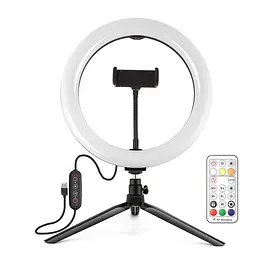 Кільцева USB LED лампа Puluz PKT3082B 10 + настільний штатив