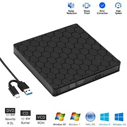 Зовнішній оптичний привід Maiwo K529, чорний, DVD+/-RW, Type-C USB 3.0